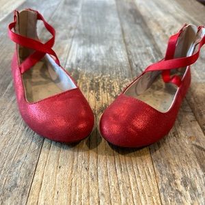 Cat and Jack Red Ballerina slippers/shoes/flats! Size 12